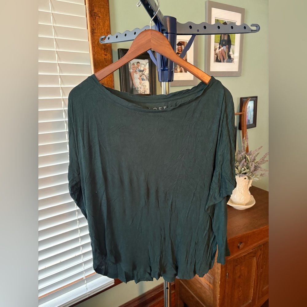 LOFT Deep Green Long Sleeve Tee